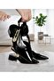 Stylish Design Side Buckle Detail Open Back Pointed Toe Casual Heeled Shoes - 5