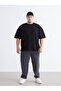 Xside Black Large Size Crew Neck Short Sleeve Men's Sweatshirt - 6
