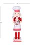 Christmas Ornament, Wooden Cook, Red-White - Wearing an Apron, Holding a Bowl and a Ladle, 8.5X38 cm - 4