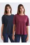 Two Mt Shop Quality Soulife Black Plain Narrow & Slim Short Sleeve Women's T-Shirt