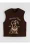 Crew Neck Dog Printed Women's Knitwear Sweater - 5