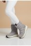 Trendy Vocal Velcro Gray Women's Fleece Warm Lined Boots Shoes - 6