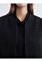New Season College Collar Sequined Women's Tweed Jacket - 3