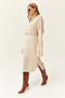 Women's Stone Lace-Like Knit Sweater Lace-Like Knit Dress Knitwear Set Tkm-19000461 - 5