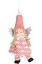 Christmas Ornament, Fairy Figure, Mixed Color - Hanging, Knitted Outfit, Glitter Wings, in Box, 3-Pack - 5
