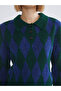 Polo Neck Diamond Patterned Women's Knitwear Sweater - 3