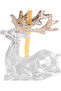 Christmas Tree Ornament, Sitting Deer - Hanging, Glitter Antlers, Acrylic Glass, 5.5X9 cm - 2