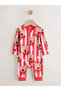 100% Organic Cotton Christmas Reindeer Patterned Pink Christmas Jumpsuit Alyf40054