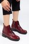 165-225 Burgundy Yanki Lace-Up Zippered Casual Women's Boots
