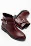165-204/1 Burgundy Crocodile Buckle Accessory Zippered Daily Women's Boots - 4