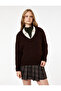 Long Sleeve V-Neck Basic Knit Sweater - 3