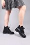 Dayton V Buckle Lace-Up Boots Black - 4