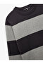 Long Sleeve Crew Neck Striped Sweater - 5