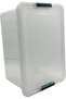 Transparent Rectangular Plastic Storage Box with Lid, 30L, 13.7 × 19.4 × 10 in, Stackable