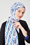 Cobalt Round Pattern Violet Medina Silk Shawl