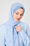 Blue Geometric Pattern Violet Medina Silk Shawl - 3