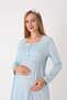 Maternity and Pregnancy Nightgown Set / Satin Stripe and Lace Detail / Satin Waist Belt - 3