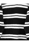 Round Neck Striped Soft Knit Sweater - Black - 4