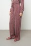 Women's Burgundy Color Distressed Wide Leg Comfortable Fit Trousers - 2