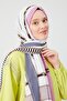 Gray Chain Pattern Violet Medina Silk Shawl - 3