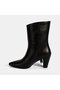 Women's Black Tassel Detailed Heeled Leather Boots - 3