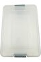Transparent Rectangular Plastic Storage Box with Lid, 30L, 13.7 × 19.4 × 10 in, Stackable - 3