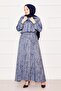 Croplu Double Hijab Dress Set Navy Blue - 4