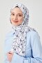 Navy blue geometric pattern violet medina silk shawl