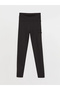 Xside Active Black Women's Elastic Waist Plain Sports Leggings - 6