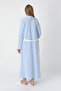 Maternity & Postpartum Nightgown and Robe Viscose Cotton Set / Jacquard Striped Long Robe - 2