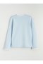 Two Mt Shop Quality Lcw Kids Blue Oval Collar Printed Girls' T-Shirt - 3