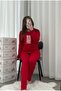 Red Print Detailed Long Sleeve Milan Pajama Set - 6