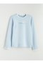 Two Mt Shop Quality Lcw Kids Blue Oval Collar Printed Girls' T-Shirt