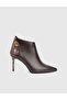 Festa Genuine Snake Printed Leather Brown Women's Heeled Boots - 3