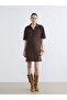 Lcw Comfort Shirt Collar Suede Mini Dress - 2