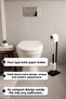 Metal Pedestal Toilet Roll Holder Modern Bathroom Wc Accessory with Spare Roll Holder - 3