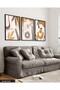 Abstract Patterns 3 Piece Black Wooden Framed Painting - 2