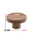 Plastic Button Handle Cubic Natural Oak Color Furniture Cabinet Drawer Handle Knob Single Screw 10Pcs - 2