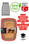 Plastic Storage Container Rectangular Colored Lids 6 Pieces 300-500-800-1200-1900-2900 ml - 2
