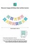 Macaron Color Happy Birthday Silver Written Banner Birthday Lettering Party Decoration - 2