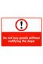 Do Not Purchase Goods Without Prior Notice Isg Warning Sign Laminated 21X30 cm