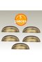 Tas Midye Çanak 64mm Antique Yellow Cabinet Drawer Wardrobe Furniture Handle Metal Handle (5 Pcs)