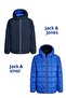 Men's Navy Blue & Cobalt Jjebrook Reversible Jacket Sn Double-Sided Coat Jacket 12278780-Sky Captain - 2