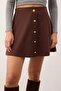 Brown Buttoned Mini Bell/A-Line Knitted Skirt Twoaw26Et00085 - 3