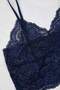 Lacivert 3'lü Çeyiz Set Üst Dantel, Alt Saten Askılı Külotlu Dokuma Pijama Takımı TBBAW26AI00043 - 4