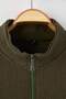 Khaki Regular/Normal Cut Textured Label Detailed Zippered Sweatshirt Tmnaw26Sw00062 - 7
