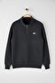 Gray Regular/Normal Cut Textured Label Detailed Zippered Sweatshirt Tmnaw26Sw00062 - 5