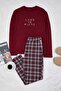 Bordo Regular Plaid / Checkered Homewear Pajama Set Tmnaw26Pt00055