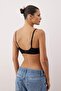 Siyah Hayalet Dikişsiz/Lazer Kesim Balensiz Kaplı Micro Bralette Örme Sütyen THMAW26SU00024 - 5
