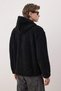 Black Unisex Oversize/Wide Cut Sherpa Fleece/Plush Hooded Sweatshirt Tmnaw25Sw00147 - 5